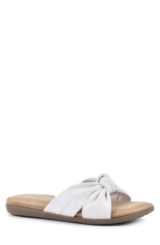 Cliffs By White Mountain Favorite Slide Sandal In White/ Smooth