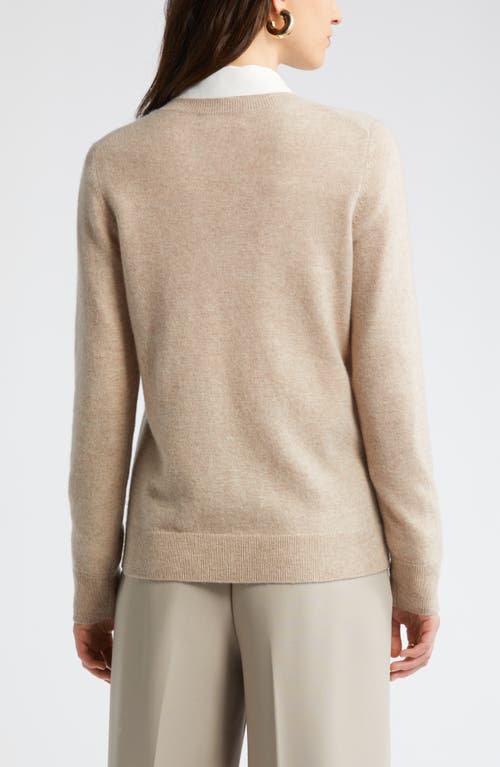 Shop Nordstrom Crewneck Cashmere Sweater In Tan Doeskin Heather