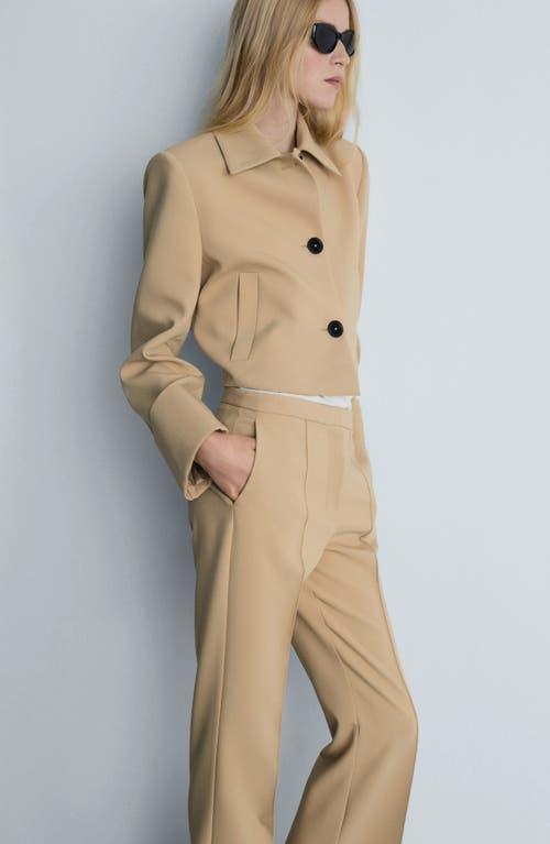 Mango Stretch Flare Pants In Medium Brown