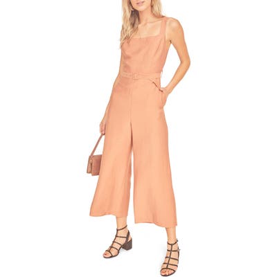 Astr The Label Chasse Wide Leg Jumpsuit, Coral