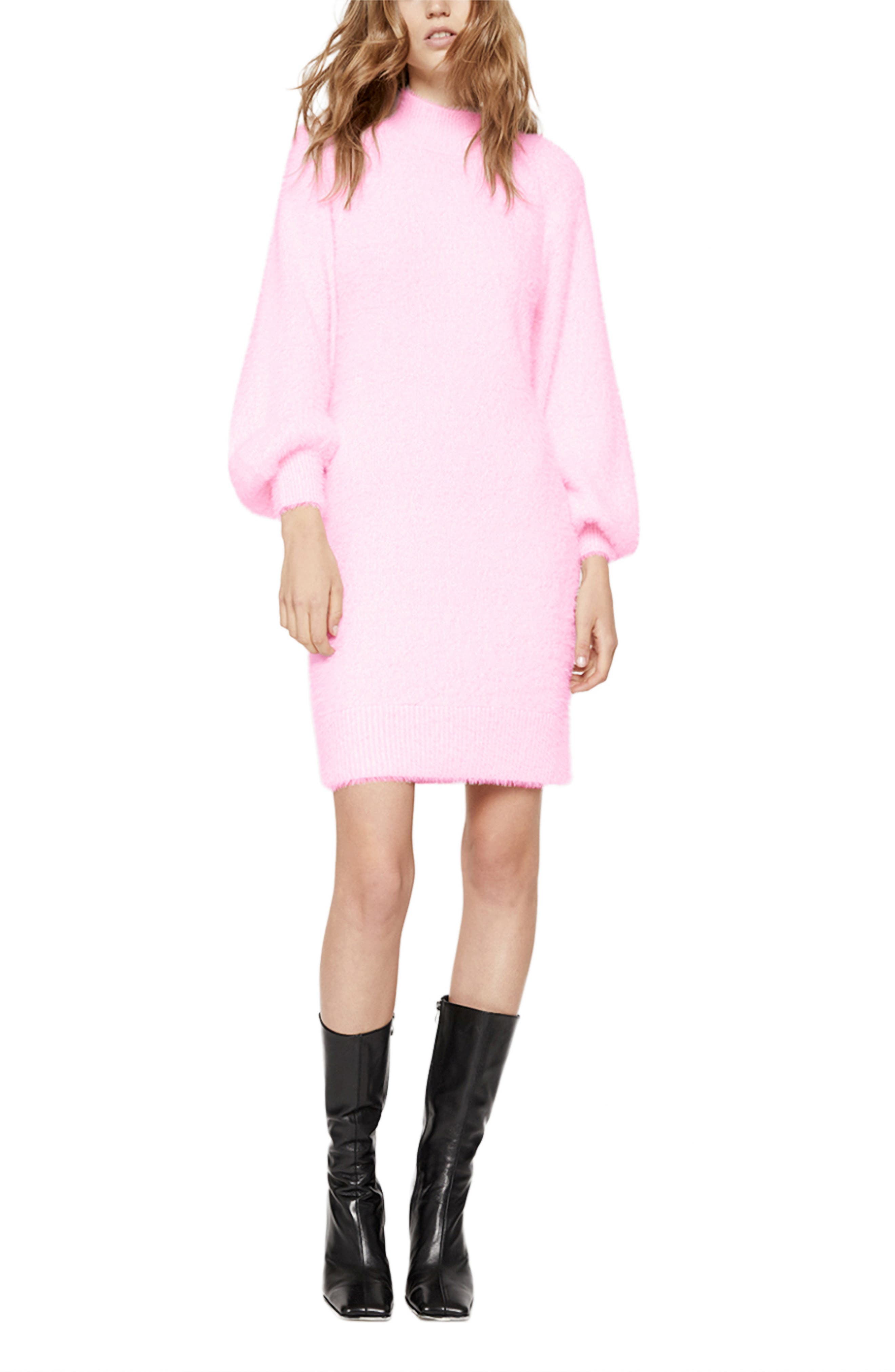 bardot long sleeve mini dress