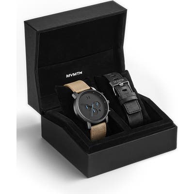 Mvmt The Chrono Chronograph Leather Strap Watch Set, 45Mm