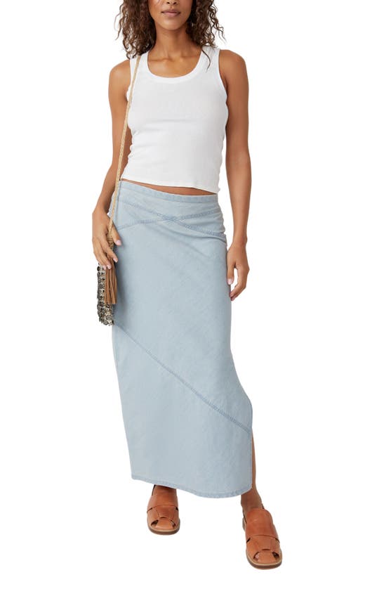 Shop Free People Muse Moment Chambray Skirt In Spring Fling