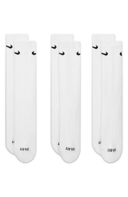 Shop Nike Assorted 3-pack Everyday Plus Cushion Crew Training Socks In White/black