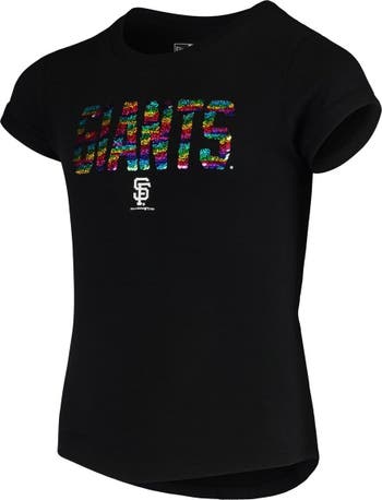 San Francisco Giants 5th & Ocean by New Era Girls Youth Sequin Heart T-Shirt  - Heathered