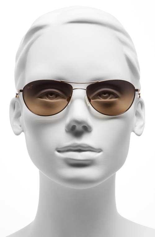 Maui Jim Baby Beach 56mm Polarized Aviator Sunglasses In Gold/tortoise