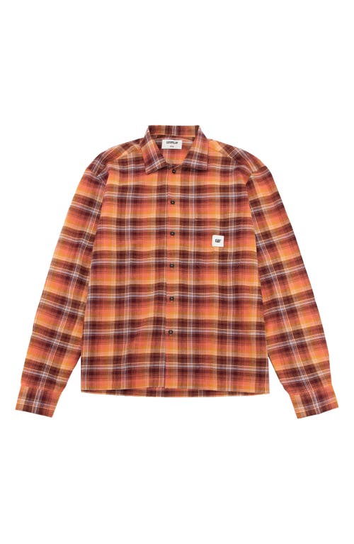 Check Workwear Button-Up Shirt in Orange Multicolor