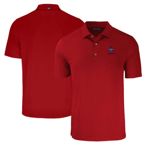 Men's Cutter & Buck Red New Orleans Saints Big & Tall Americana Forge Eco Stretch Recycled Polo