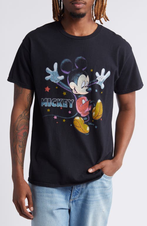 Junk Food Dancing Mickey Mouse Cotton Graphic T-shirt In Black