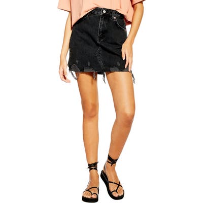 Topshop Denim Miniskirt, US (fits like 0) - Black