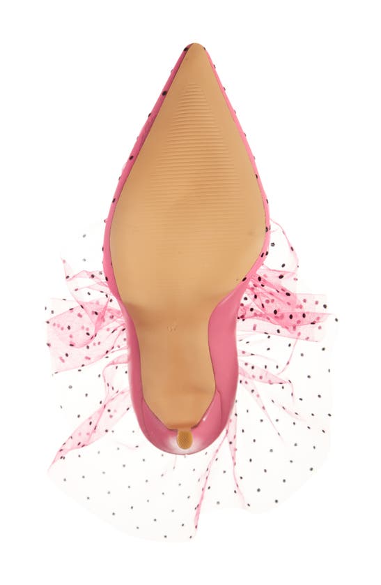 Azalea Wang Discreet Pink Polka Dot Tulle Pump In Pink