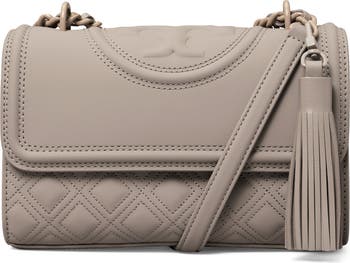 Fleming Small Convertible Woven Shoulder Bag In Pebblestone/brass