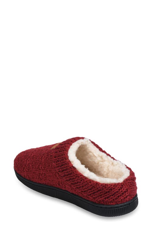Gaahuu Textured Knit Faux Shearling Lined Slipper In Ruby Red