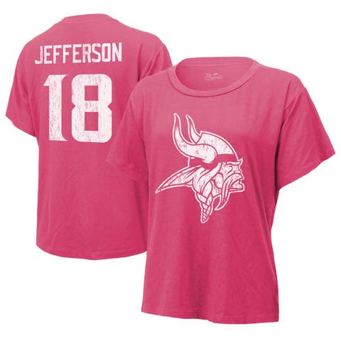 Women's Majestic Threads Brock Purdy Pink San Francisco 49ers Name & Number  T-Shirt
