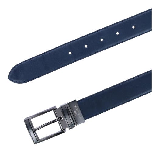 Trafalgar Men's Maverick 32mm Reversible Leather Dress Belt In Navy To Tan