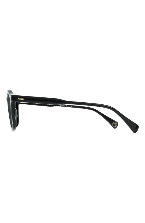 Raen Clyve 52mm Polarized Round Sunglasses In Recycled Black/green Polar