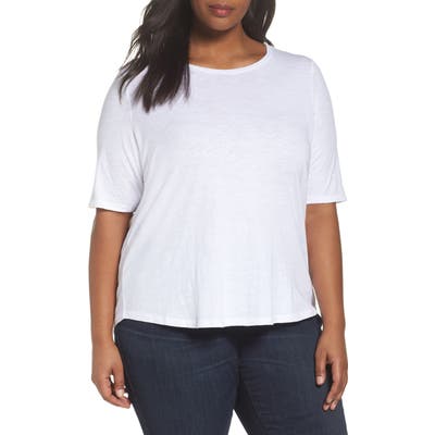 Plus Size Eileen Fisher Crewneck Tee, White