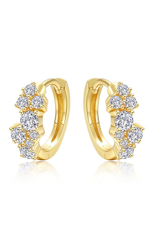 Lafonn Cluster Simulated Diamond Huggie Hoop Earrings in Gold/White 