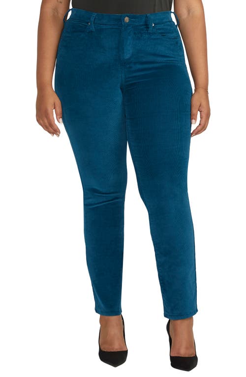 Ruby Mid Rise Straight Leg Corduroy Pants in Moroccan Blue