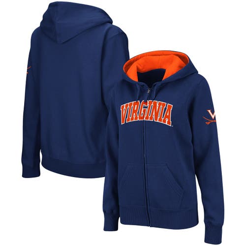 COLOSSEUM Women's Navy Virginia Cavaliers Arched Name Full-Zip Hoodie