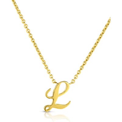 Robert Coin Cursive Initial Pendant Necklace