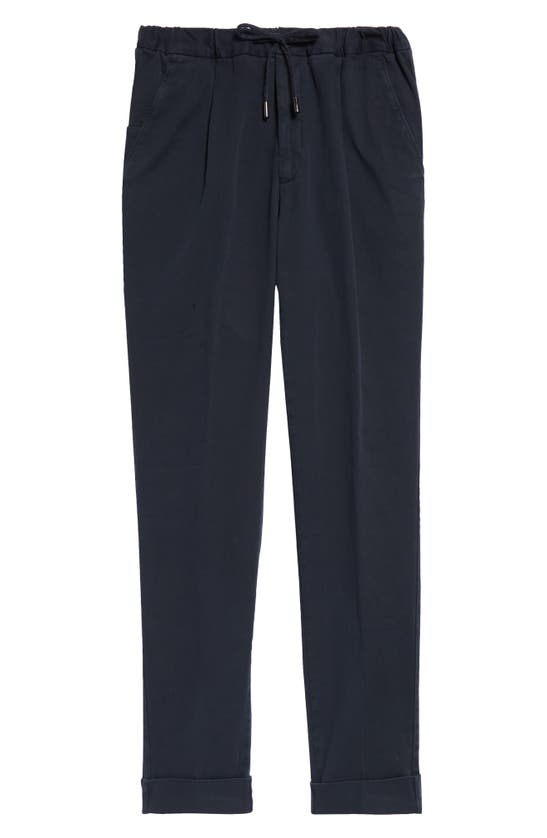 Shop Thom Sweeney Cotton Twill Drawstring Pants In Navy