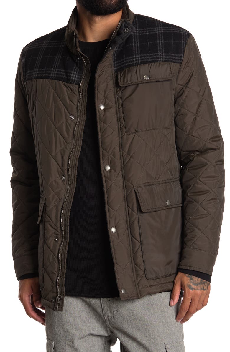 Cole Haan Mixed Media Water Resistant Diamond Quilted Jacket ...