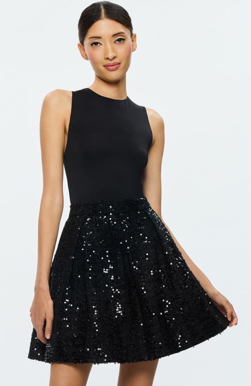 Shop Alice And Olivia Alice + Olivia Chara Sequin Sleeveless Minidress In Black