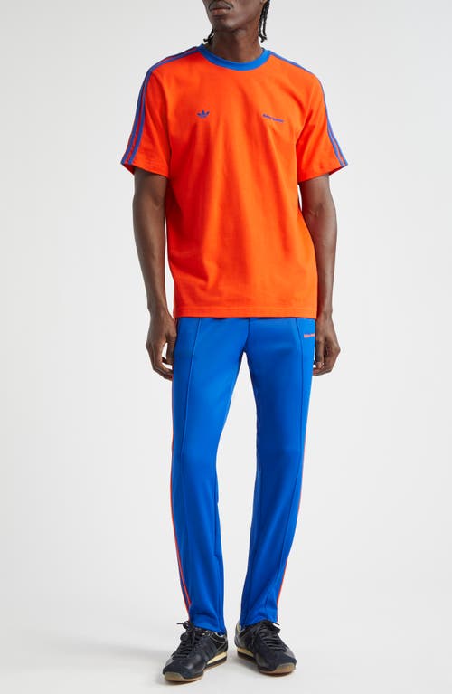 Shop Y-3 Adidas X Wales Bonner X Wales Bonner 3-stripes Cotton T-shirt In Bold Orange/team Royal Blue