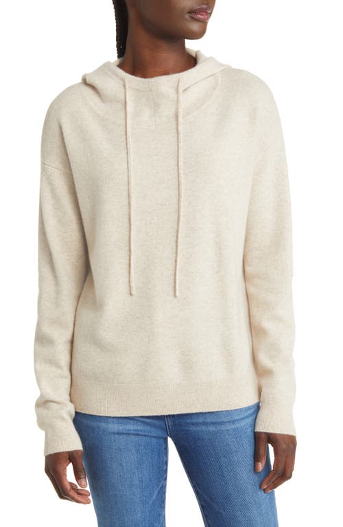 Nordstrom Signature Cashmere Blend Hoodie in Beige Oatmeal Light Heather