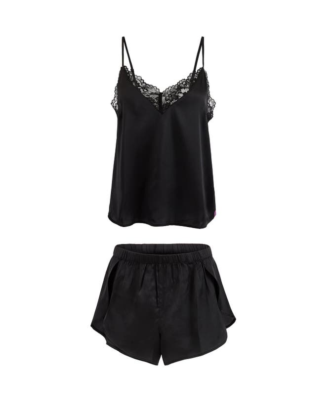 Shop Adore Me Linny Pajama Camisole & Short Set In Black