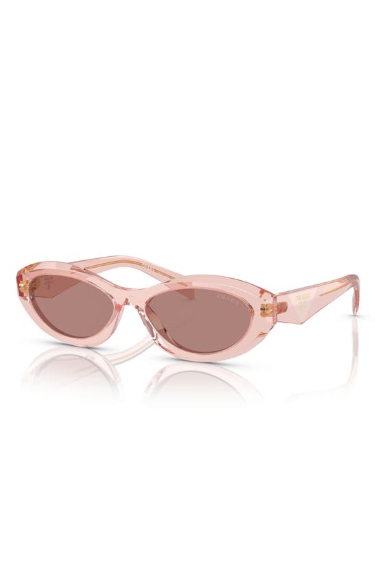 Prada 56mm Oval Sunglasses In Lite Brown