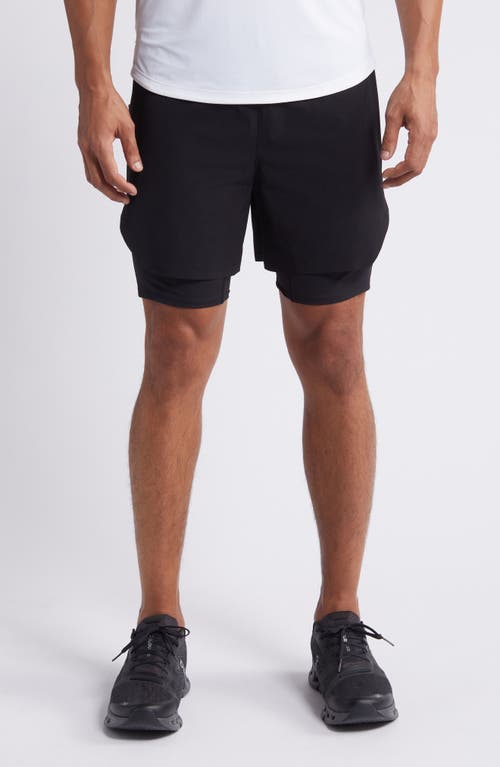 Shop Asrv Aerotex Hybrid Liner Shorts In Black/black