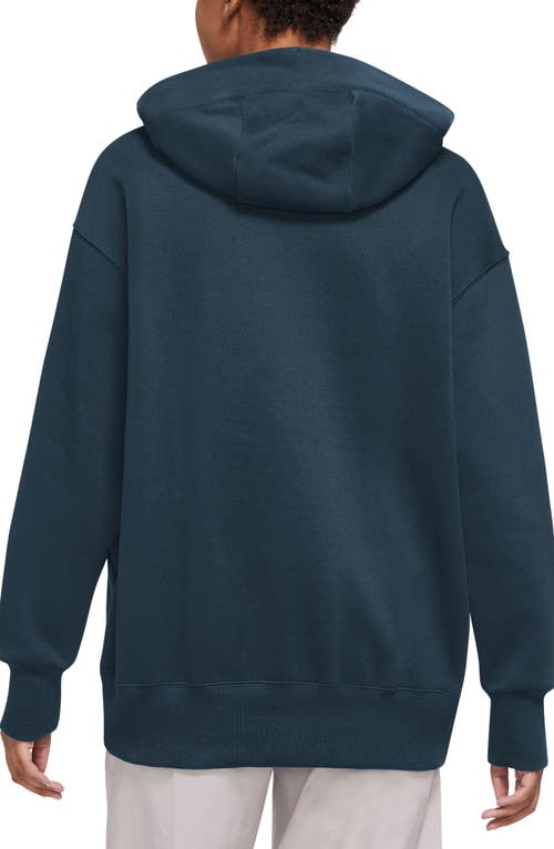 Nike Sportswear Phoenix Oversize Fleece Hoodie In Armory Navy/ Sail