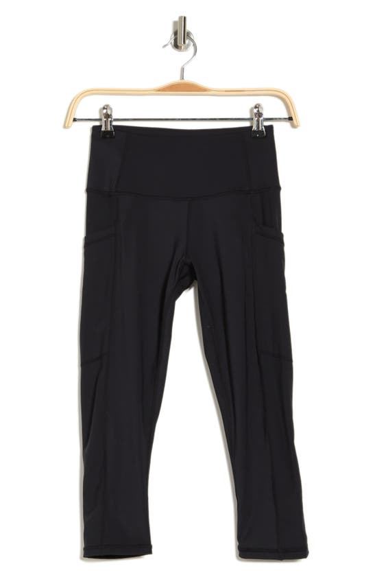 Z By Zella High Waist Sweat To Swim Upf Capri Cropped Pants In Black