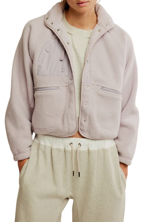 Shop Free People Fp Movement  Fp Movement Hit The Slopes Fleece Jacket In Oyster