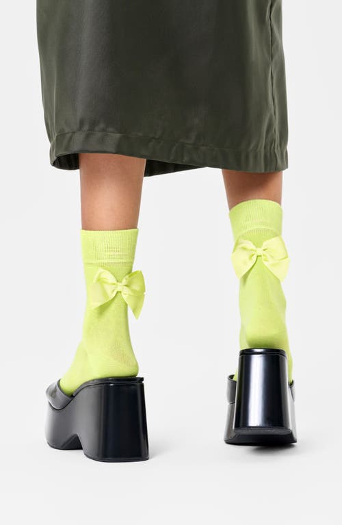 Shop Happy Socks Bow Appliqué Cotton Blend Crew Socks In Light Green