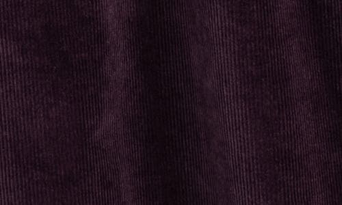 Shop Miles The Label Kids' Long Sleeve Stretch Cotton Corduroy Shirtdress In Dark Purple