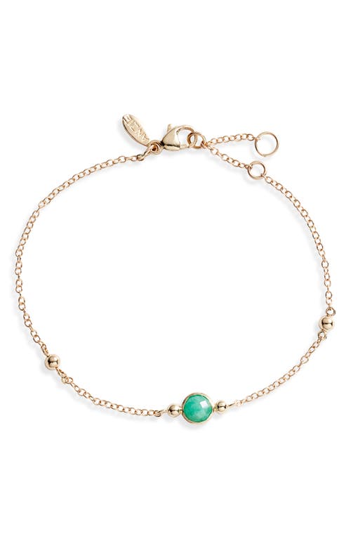 Shop Anzie Bonheur Emerald Bracelet In Yellow Gold/green