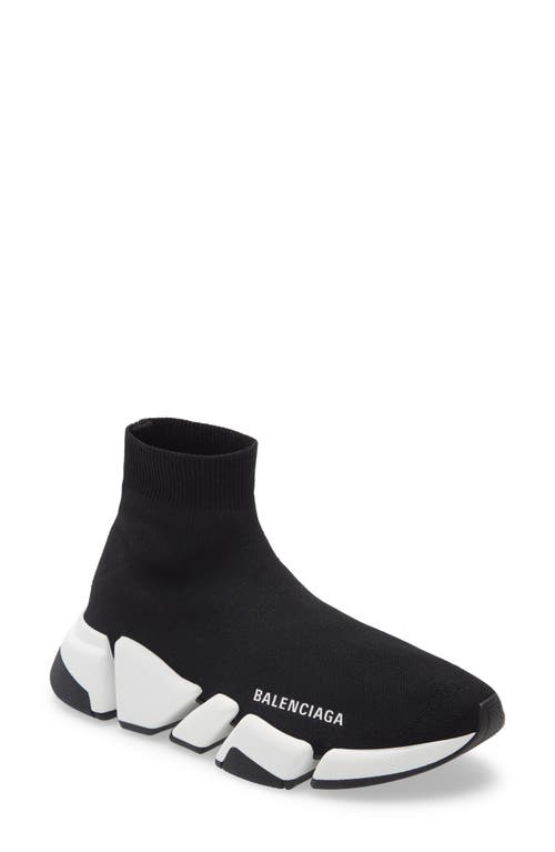Balenciaga Speed 2.0 Lt Sock Sneaker In Black/white/black