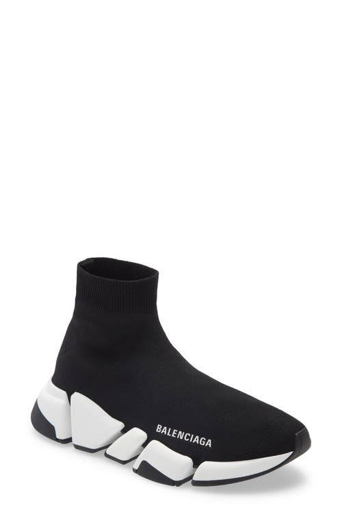 Shop Balenciaga Speed 2.0 Lt Sock Sneaker In Black/white/black