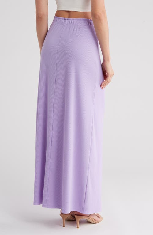Go Couture Rib Maxi Skirt In Pastel Lilac