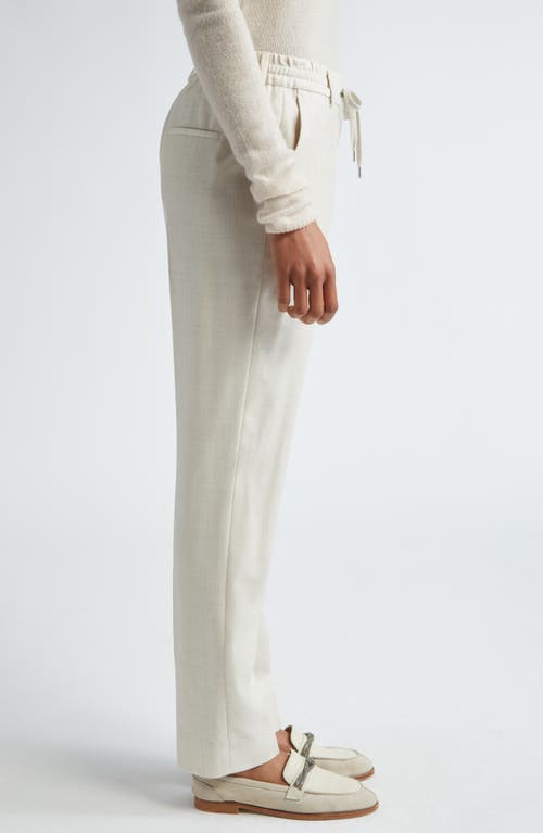 Shop Eleventy Sparkle Wool Blend Pants In Cream