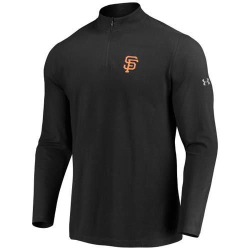Men's Under Armour Black San Francisco Giants Passion Performance Tri-Blend Quarter-Zip Pullover Jacket