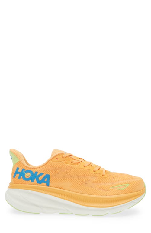 Shop Hoka Clifton 9 Running Shoe In Solar Flare/lettuce