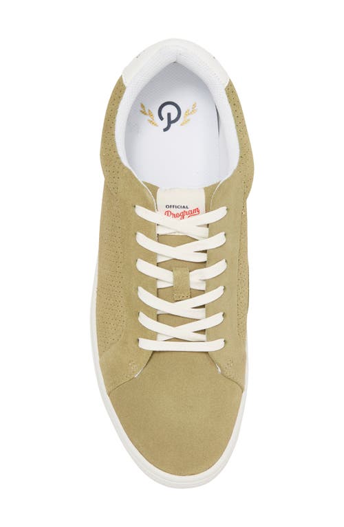 Official Program Court Low Top Sneaker In Olive Suede/white
