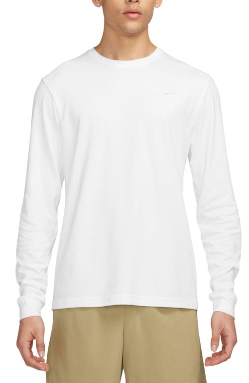 Nike Dri-fit Primary Long Sleeve T-shirt In White/white