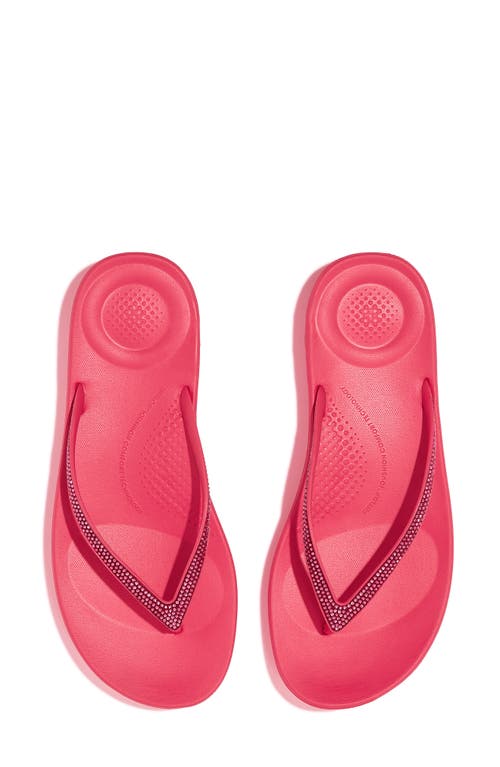 Shop Fitflop Iqushion™ Splash Crystal Flip Flop In Wild Raspberry