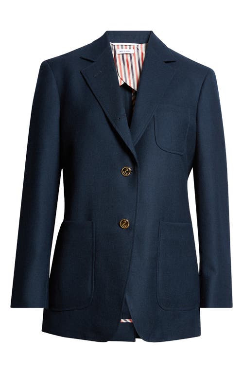 Shop Thom Browne Wool Twill Sport Coat In Navy