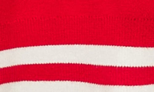 Shop Mango Varsity Stripe Trim Polo Sweater In Red